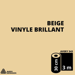 AVERY 500 - Vinyle Adhésif - Beige Brillant - 30 cm x 3 m