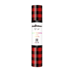 TeckWrapCraft - Buffalo Plaid HTV - Thermocollant - Rouge & Noir - 25 cm x 1,5 m