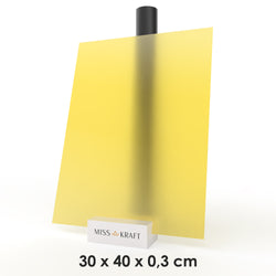 MissKraft - Plexiglass PMMA Acrylique - Jaune Givré - 30 x 40 cm - Ép. 3 mm