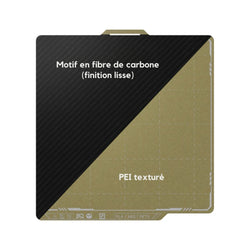 BIQU - Plateau d'impression en tôle d'acier double face pour X1/P1/A1 - PEI texturé & PET CF lisse - 257 x 257 mm