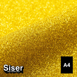 Siser - Glitter Flex - Feuille A4 Thermocollant - (G0020) Or Pailleté - 20 x 30 cm