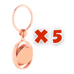MissKraft - 5 Porte Clés à graver en métal Spinitus Rond - Rose