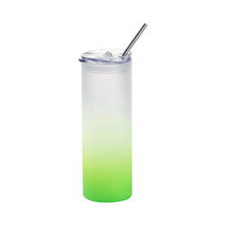 MissKraft - Sublimation - Verre Givré avec Paille - Vert Dégradé - 750 ml