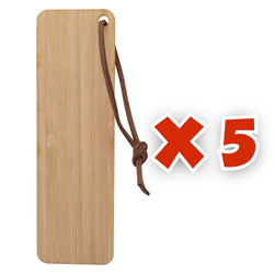 MissKraft - 5 Marques Pages en bambou à graver