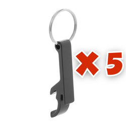 MissKraft - 5 Porte-clés Décapsuleurs en métal à graver Russel - Noir