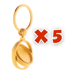 MissKraft - 5 Porte Clés à graver en métal Spinitus Rond - Or