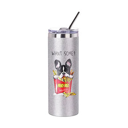 MissKraft Sublimation | Verre en Acier avec Paille | Argent | 600 ml