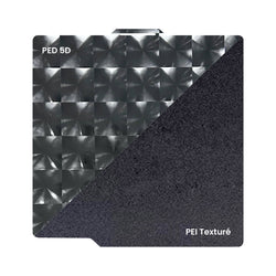 Ziflex - Plateau d'Impression pour Bambu Lab Séries X1/P1/P2/A1 - PED 5D & PEI Textured - 257 x 257 mm