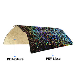 Ziflex - Plateau d'Impression pour Bambu Lab Séries X1/P1/P2/A1 - PEY flake & PEI Textured - 257 x 257 mm