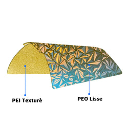 Ziflex - Plateau d'Impression pour Bambu Lab Séries X1/P1/P2/A1 - PEO Cameleon & PEI Textured - 257 x 257 mm