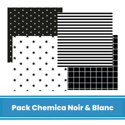 Chemica - Thermocollant - Pack 12 feuilles Noir & Blanc - 20 x 30 cm