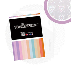 TeckWrapCraft - Stickers - 15 Feuilles Holographique Coeurs A4 - 20 x 30 cm
