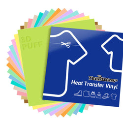 TeckWrapCraft - Puff HTV Pastel Thermocollant - 14 Feuilles - 25 x 30 cm