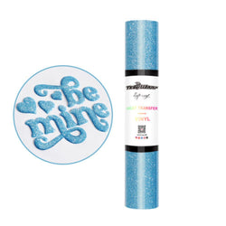 TeckWrapCraft - Puff HTV Thermocollant Pailleté - Bleu Romantique - 30 cm x 1,5 m