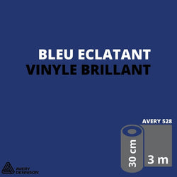 AVERY 500 - Vinyle Adhésif - Bleu Éclatant Brillant - 30 cm x 3 m
