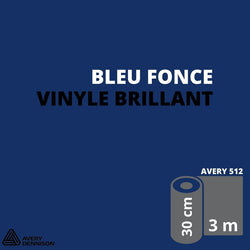 AVERY 500 - Vinyle Adhésif - Bleu Foncé Brillant - 30 cm x 3 m