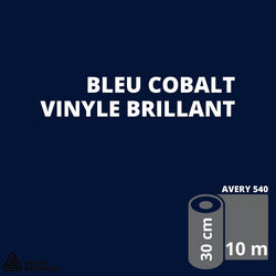 AVERY 500 - Vinyle Adhésif - Bleu Cobalt Brillant - 30 cm x 10 m