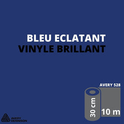 AVERY 500 - Vinyle Adhésif - Bleu Éclatant - Brillant - 30 cm x 10 m