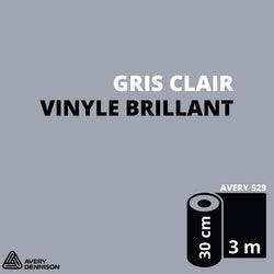 AVERY 500 - Vinyle Adhésif - Gris Clair Brillant - 30 cm x 3 m