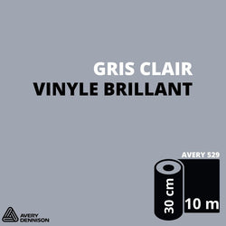 AVERY 500 - Vinyle Adhésif - Gris Clair Brillant - 30 cm x 10 m