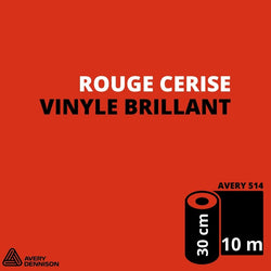AVERY 500 - Vinyle Adhésif - Rouge Cerise Brillant - 30 cm x 10 m