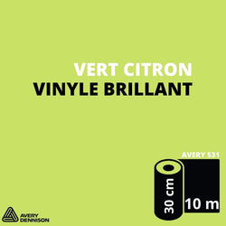 AVERY 500 - Vinyle Adhésif - Vert Citron - Brillant - 30 cm x 10 m