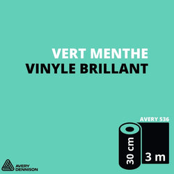 AVERY 500 - Vinyle Adhésif - Vert Menthe Brillant - 30 cm x 3 m