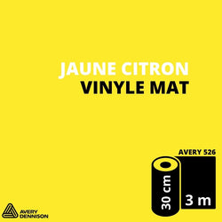 AVERY 500 - Vinyle Adhésif - Jaune Citron Mat - 30 cm x 3 m